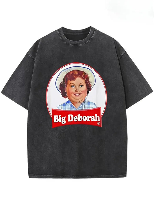 Men's Big Deborah Printed Short Sleeved Black Tee Shirt