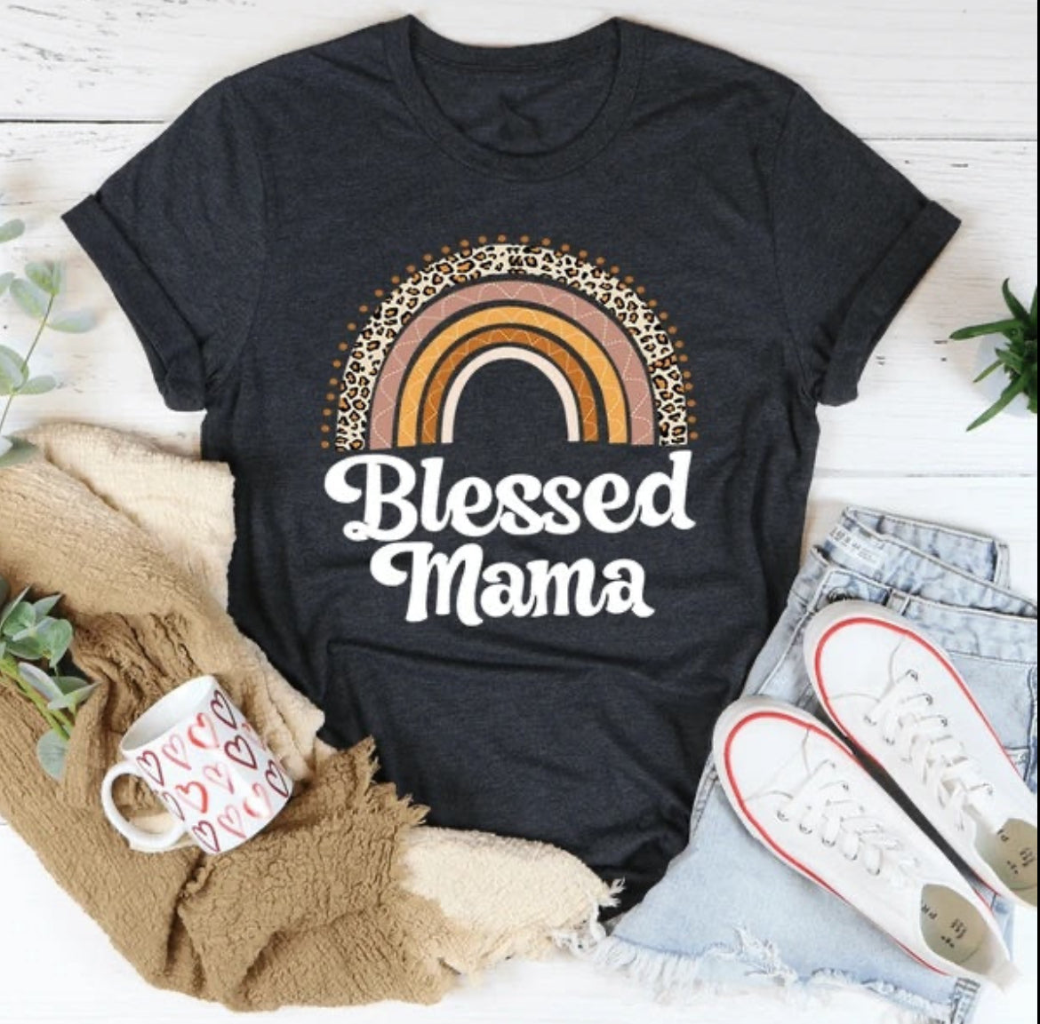 Women’s Blessed Mama Tee (Selected Colors)