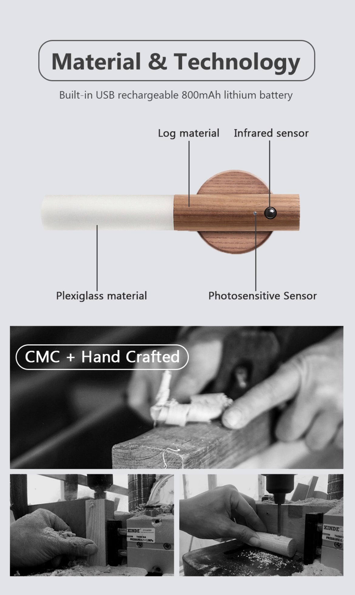 LED Wood Magnetic Nightlight