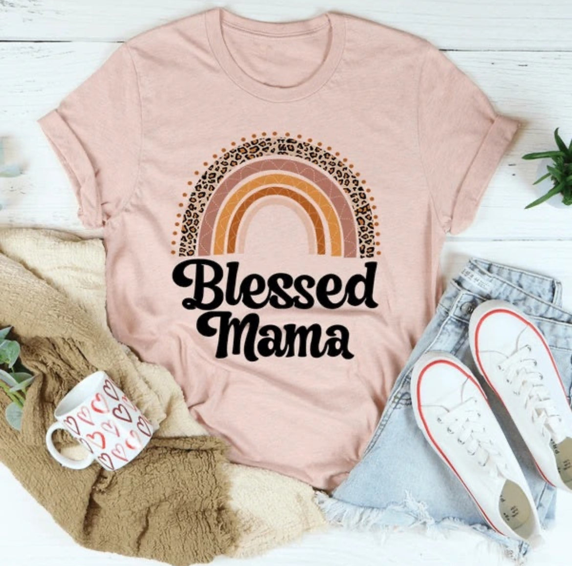 Women’s Blessed Mama Tee (Selected Colors)