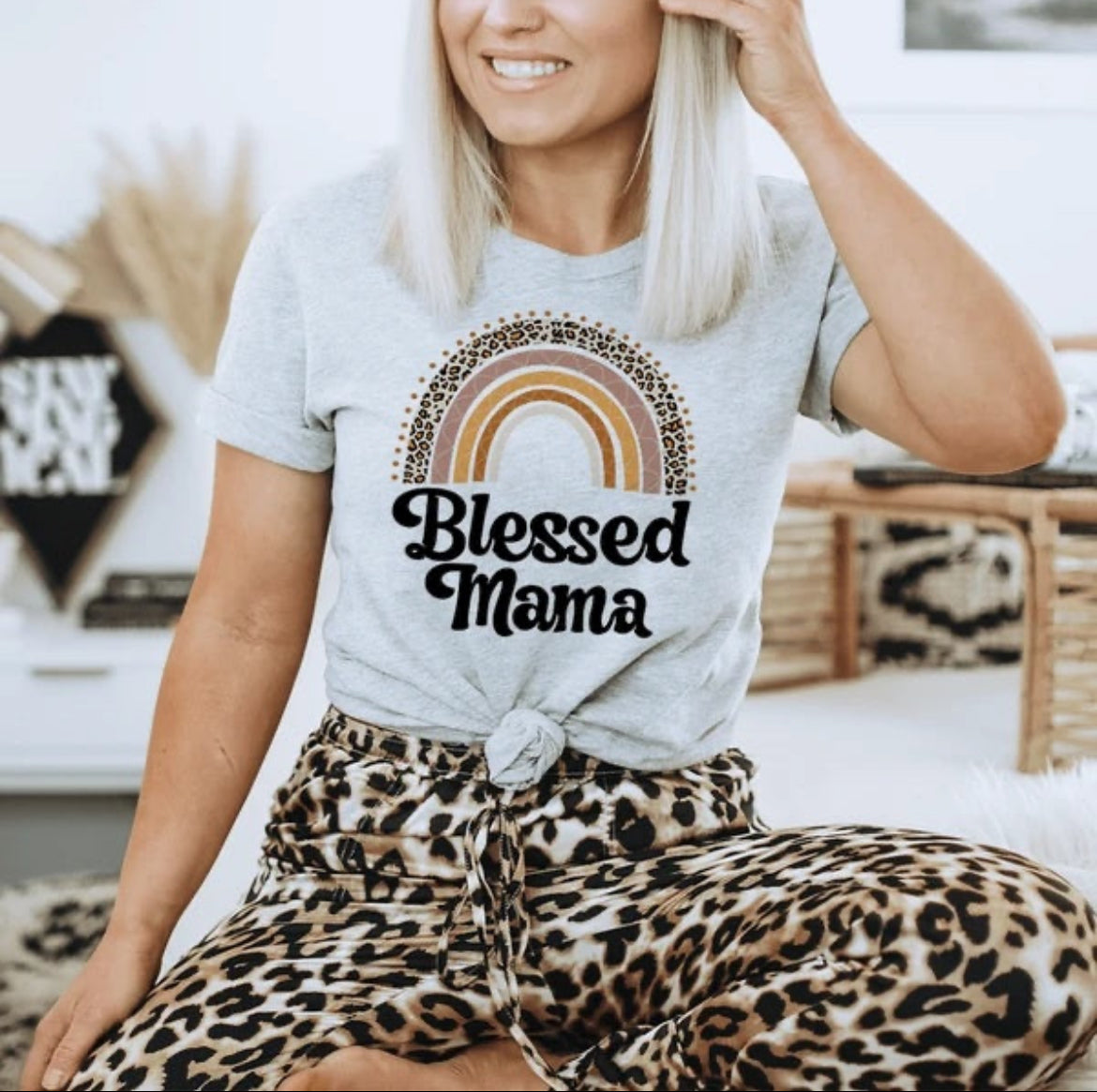 Women’s Blessed Mama Tee (Selected Colors)