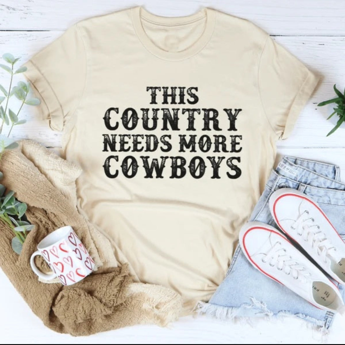 women’s This Country Needs More Cowboys Tee (Selected Colors)