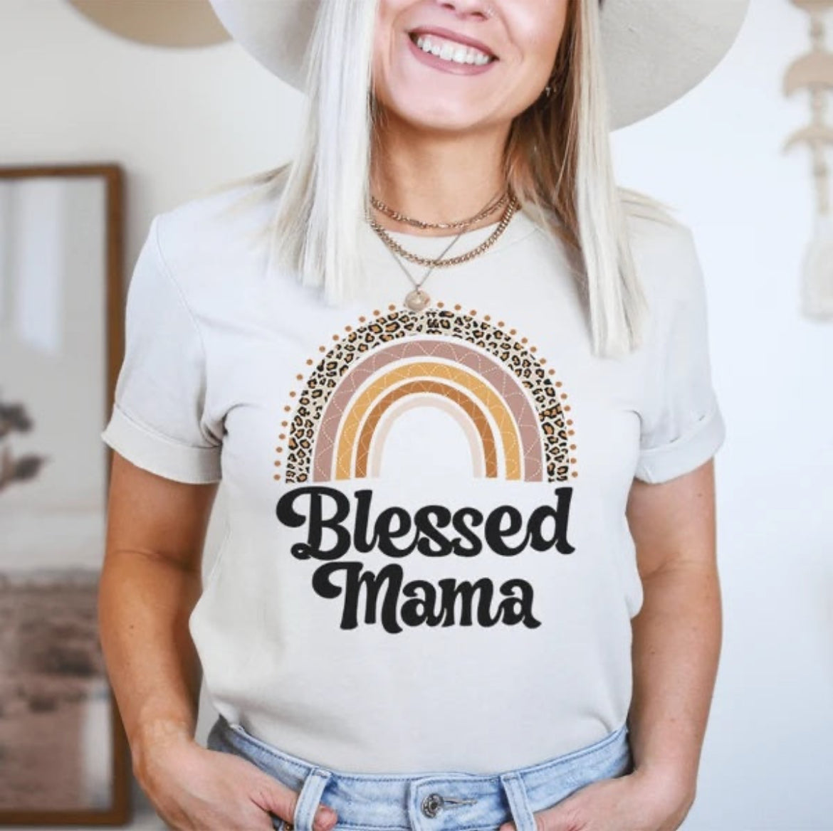 Women’s Blessed Mama Tee (Selected Colors)